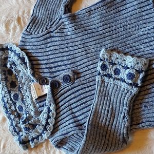 🧶 Blue quilted colar sweater